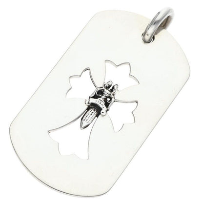 Chrome Hearts D Tag Lrg Cross Dagg Cutout Daga Silver Pendant