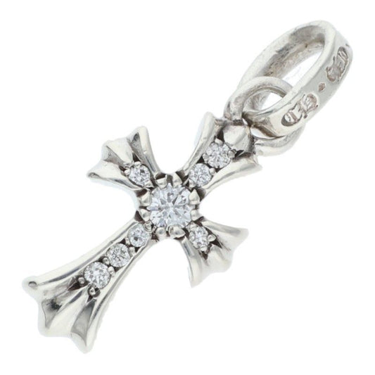 Chrome Hearts Crs Baby Fat P Dmnd Fat Pave Diamond Charm Silver Pendant