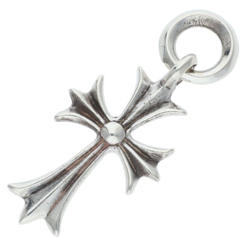 Chrome Hearts Tiny CH Cross Vintage Charm Silver Pendant