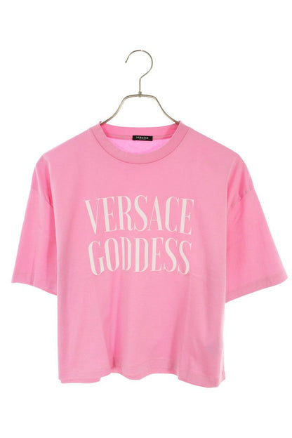 Versace Front Logo Cropped Length T-Shirt 38