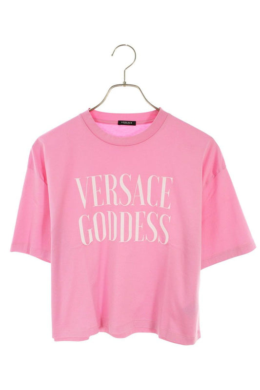 Versace Front Logo Cropped Length T-Shirt 38