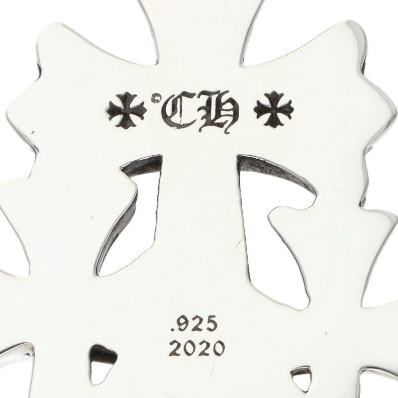 Chrome Hearts 3 CH Crs Sml Triple CH Cross Small Silver Pendant — view 3