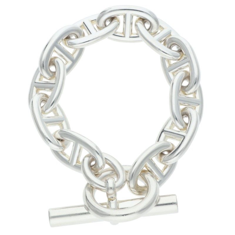 Hermes Chaine D'ancre TGM Silver Bracelet