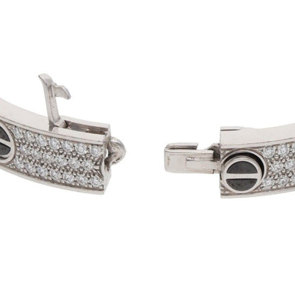 Cartier Love Bracelet 18k White Gold Ceramic Pave Diamond 18 — view 5