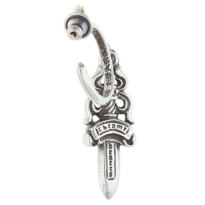 Chrome Hearts No5 Dagger 5 Daga Hoop Silver Earrings — view 2