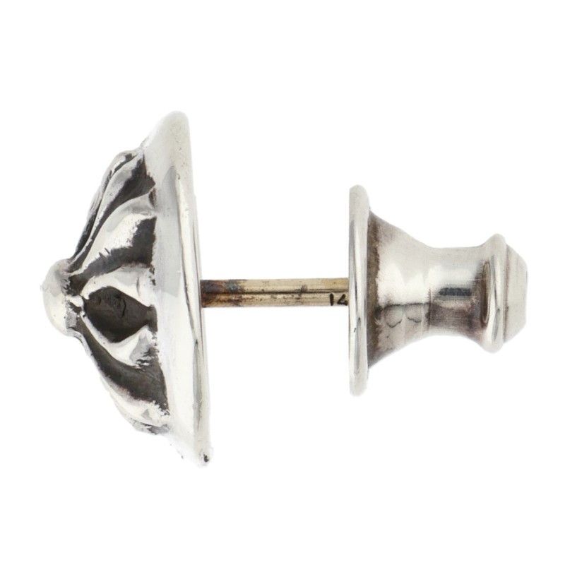 Chrome Hearts Stud Crsbll Cross Ball Silver Earrings — view 4