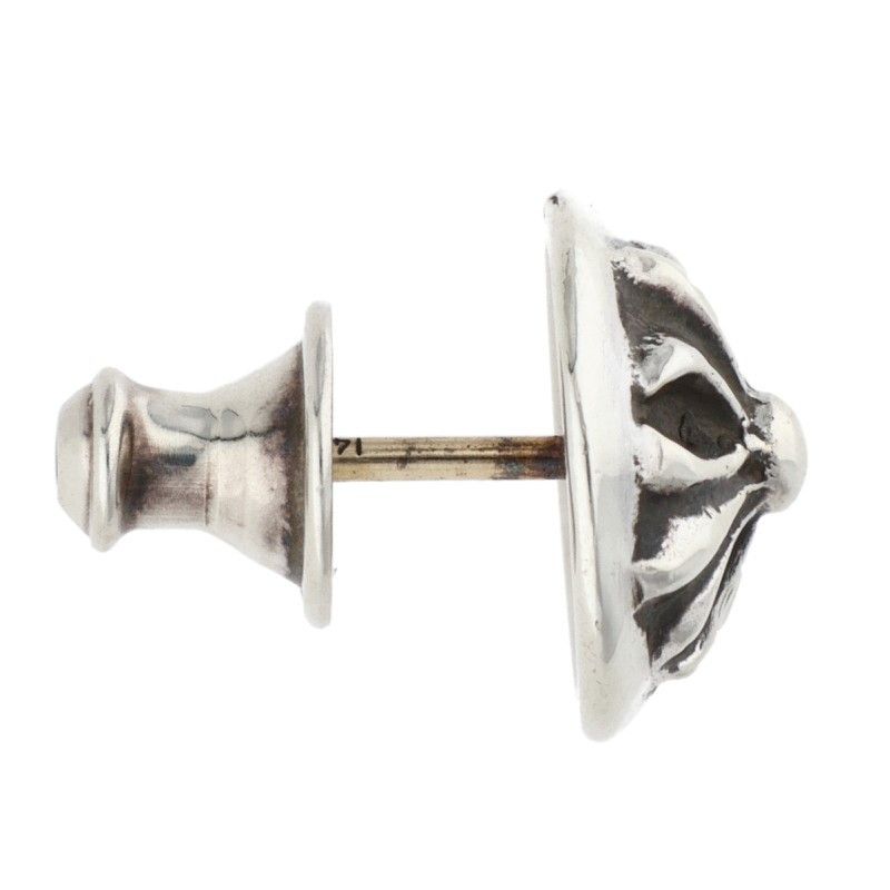 Chrome Hearts Stud Crsbll Cross Ball Silver Earrings — view 3
