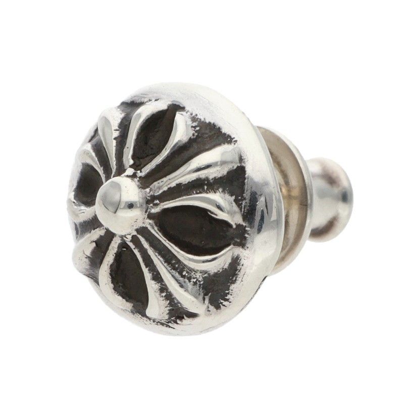 Chrome Hearts Stud Crsbll Cross Ball Silver Earrings
