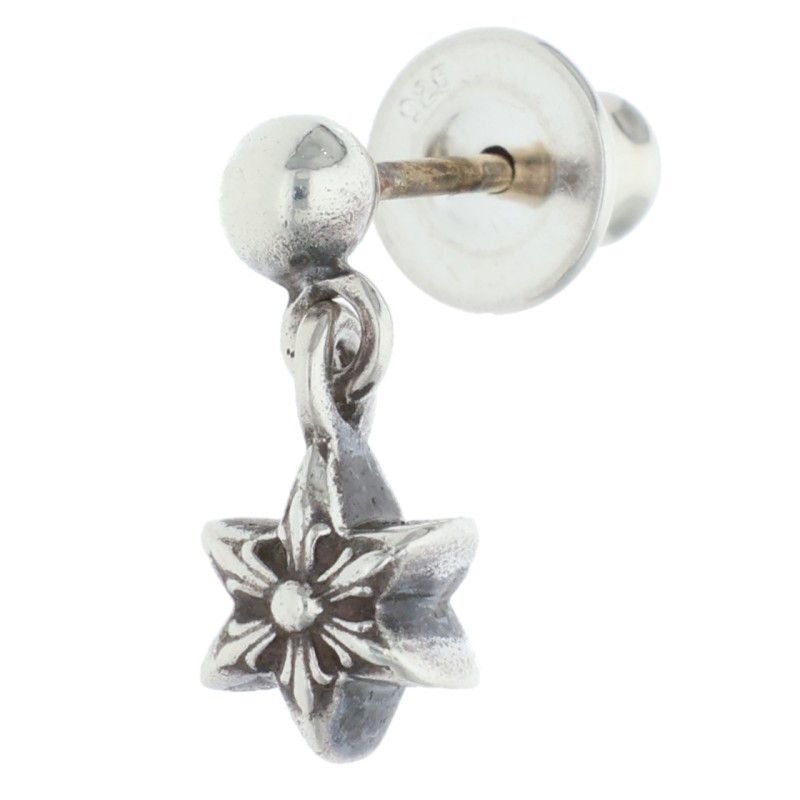 Chrome Hearts Tny Str Drp 1 Tie Nice Tardrop Silver Earrings