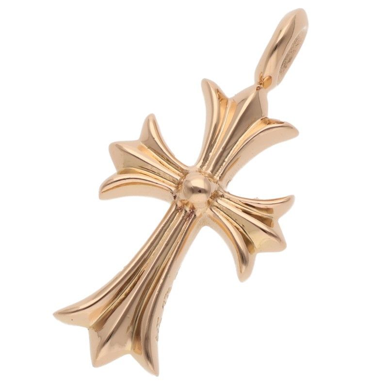 Chrome Hearts 22k Tny Crsf P Dmnd Tiny Fat Cross Pave Diamond Pendant Gold — view 2