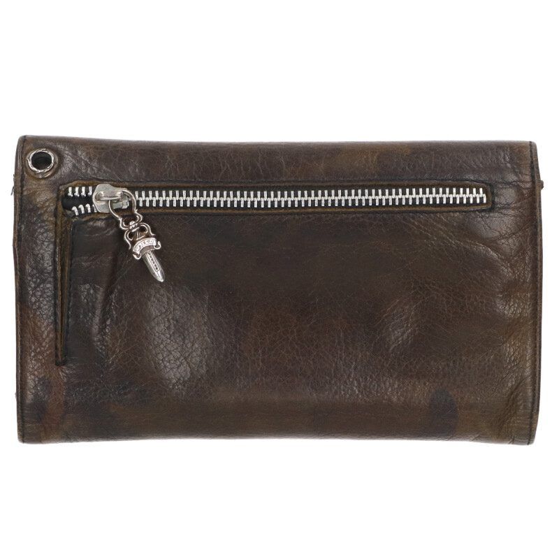 Chrome Hearts Wave Cross Ball Camouflage Button Leather Wallet — view 2