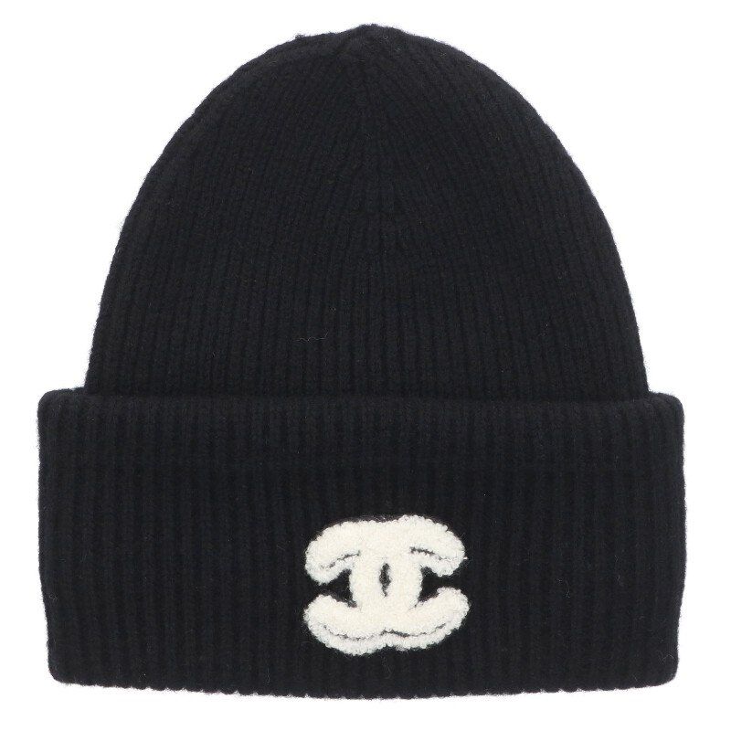 Chanel CC Logo Cashmere Knit Cap