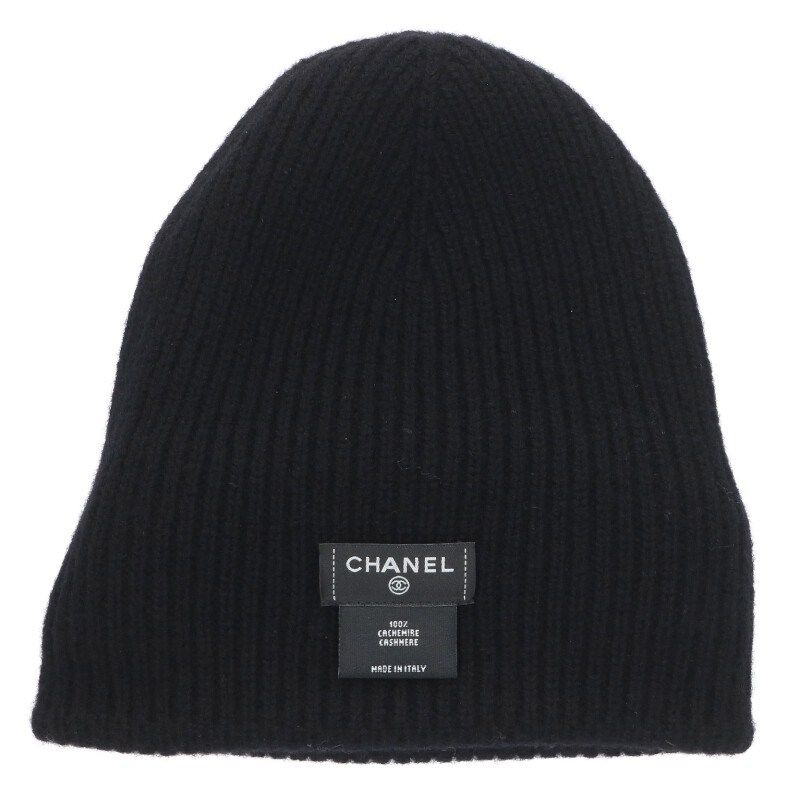 Chanel CC Logo Cashmere Knit Cap — view 3