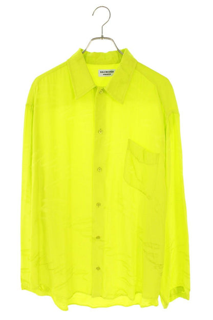 Balenciaga Logo Embroidery All Over Pattern Rayon Pajama Long Sleeve Shirt 34
