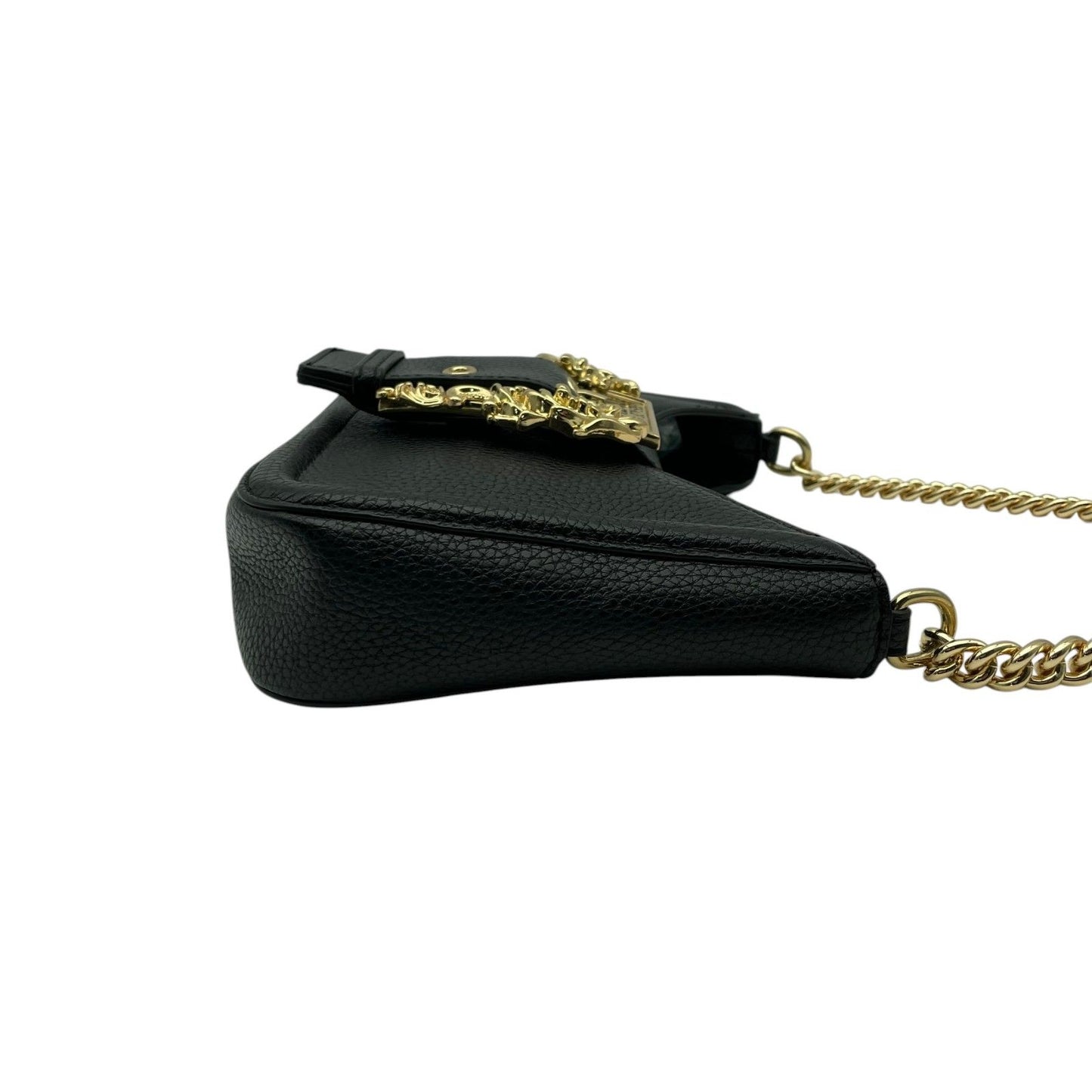 Versace Jeans Couture 2-Way Shoulder Bag Black Gold Chain Logo K8 — view 6