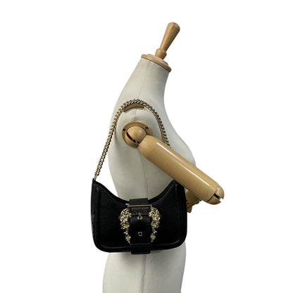 Versace Jeans Couture 2-Way Shoulder Bag Black Gold Chain Logo K8 — view 4