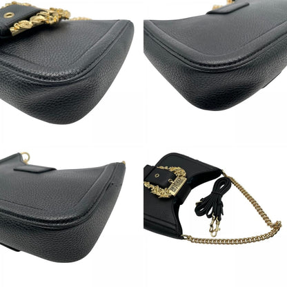 Versace Jeans Couture 2-Way Shoulder Bag Black Gold Chain Logo K8 — view 8