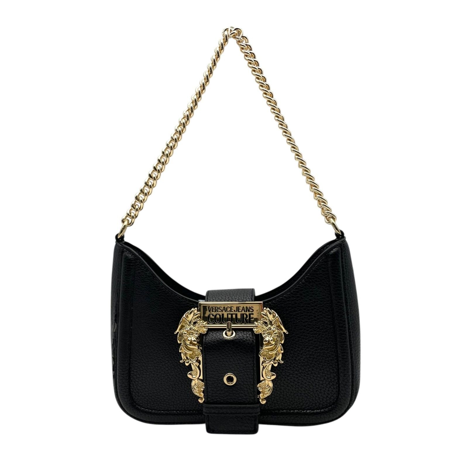 Versace Jeans Couture 2-Way Shoulder Bag Black Gold Chain Logo K8 — view 2