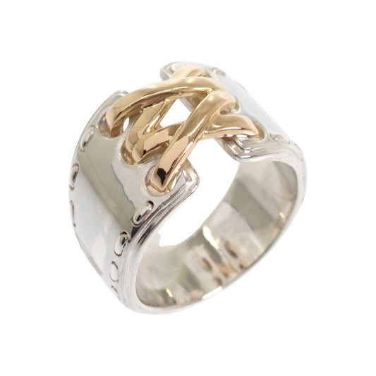 Hermes Mexico Corset Double 51 Ring Gold 925 Sterling Silver