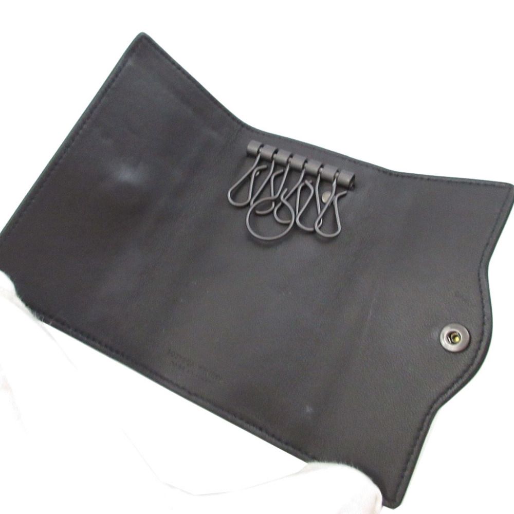 Bottega Veneta Intrecciato Leather Black Key Case Key Holder — view 3
