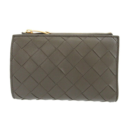 Bottega Veneta Maxi Intrecciato Leather Khaki Bifold Wallet