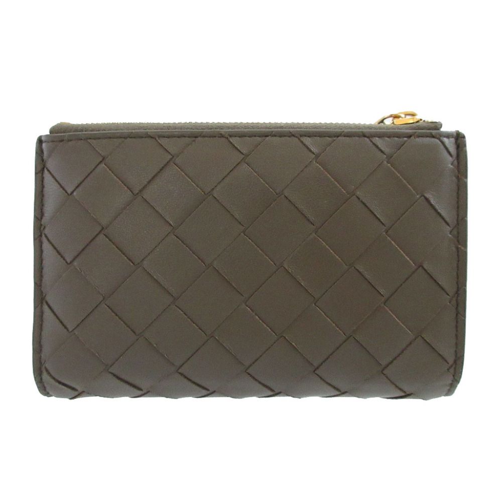 Bottega Veneta Maxi Intrecciato Leather Khaki Bifold Wallet — view 3