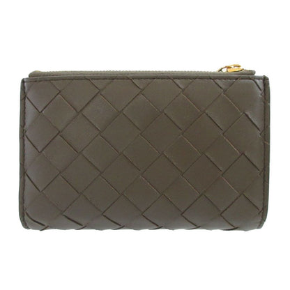 Bottega Veneta Maxi Intrecciato Leather Khaki Bifold Wallet — view 3