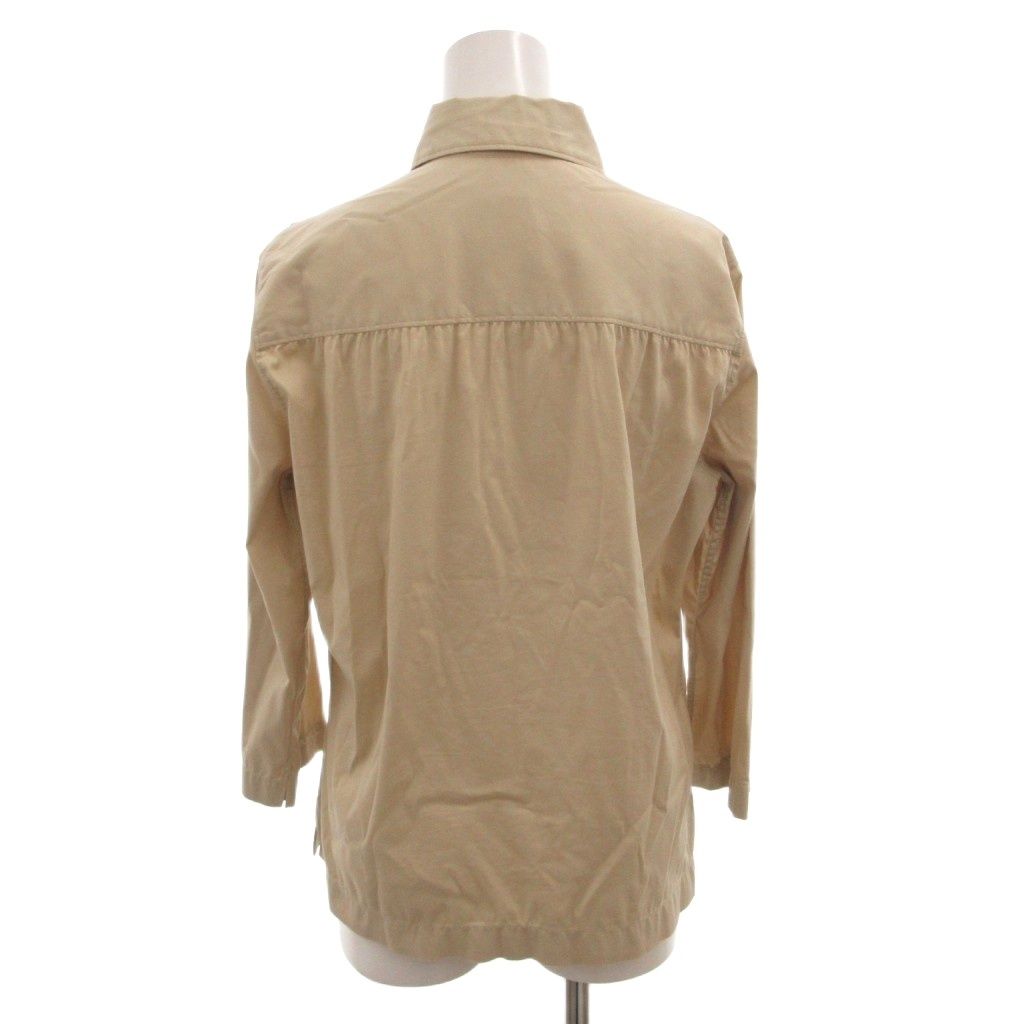 Chanel Shirt Blouse Logo Embroidery CC Long Sleeve 38 Beige — view 2