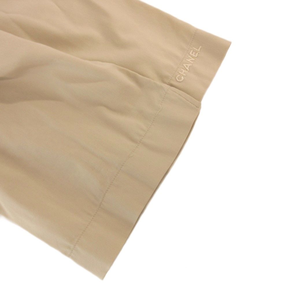 Chanel Shirt Blouse Logo Embroidery CC Long Sleeve 38 Beige — view 5