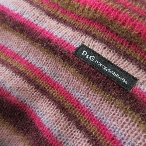 Dolce & Gabbana D&G Knit Sweater S Red Wine Bordeaux Border Pattern Turtleneck — view 6