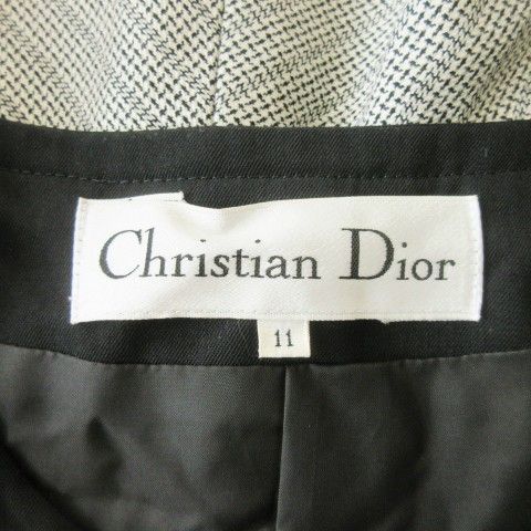 Dior Suit Jacket & Skirt Set 11 White Black Double Color All Over Pattern — view 7