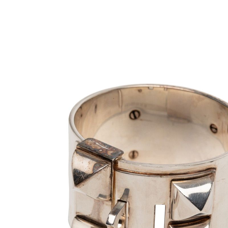 Hermes Collier de Chien GM Bracelet Bangle LG Silver — view 5