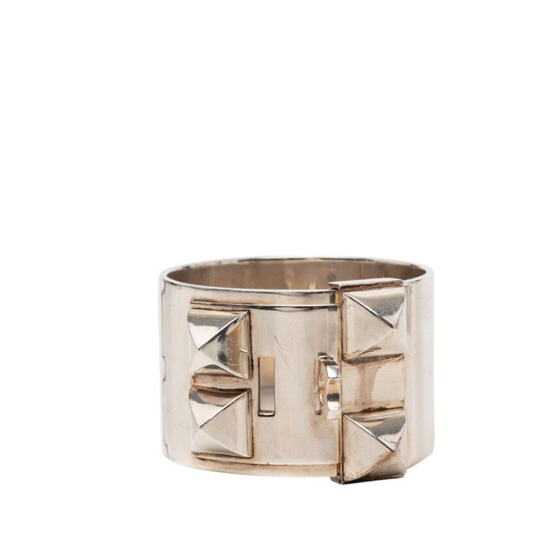 Hermes Collier de Chien GM Bracelet Bangle LG Silver — view 3