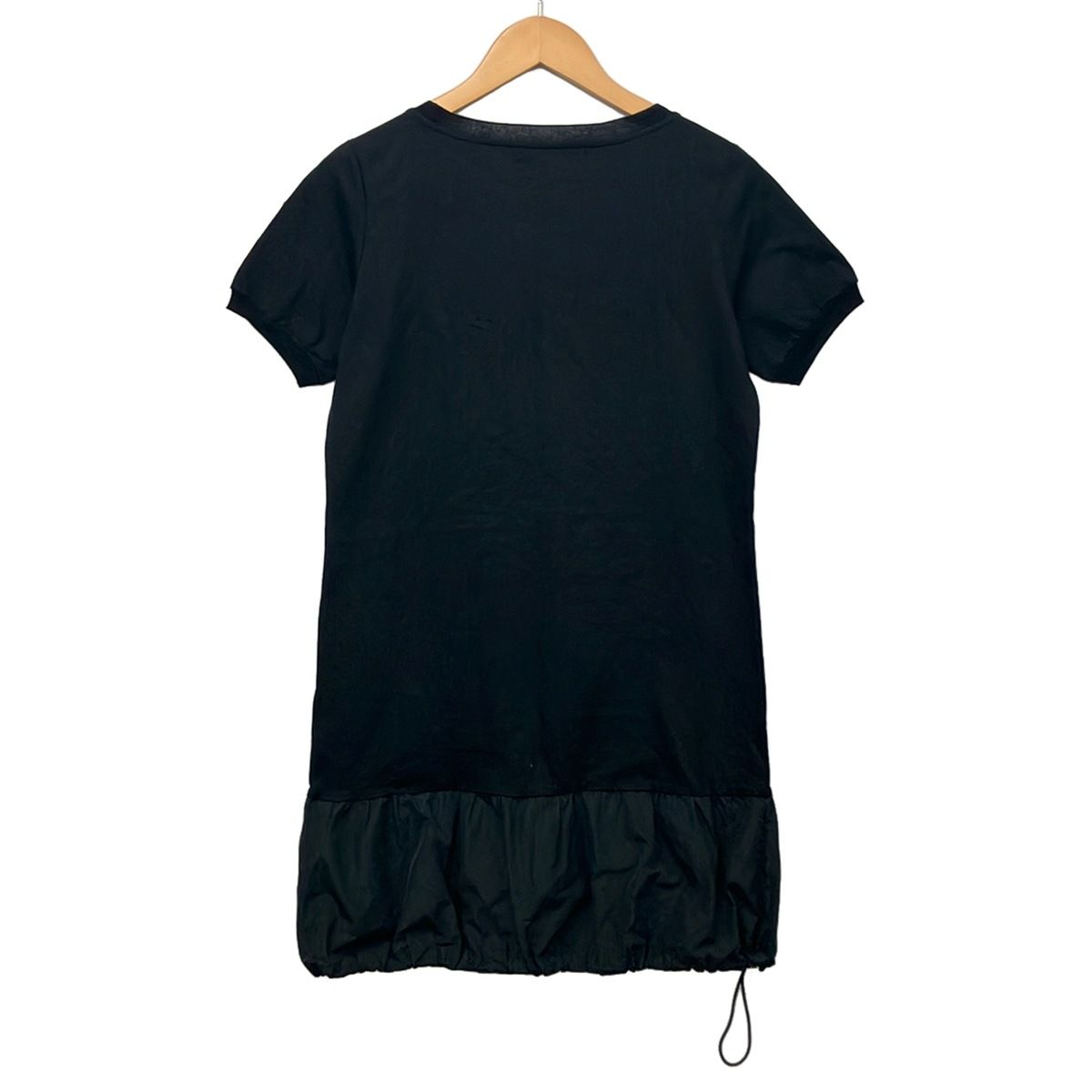 Moncler Dress S Abito Maniche Corte Black Crew Neck Short Sleeve Knee Length — view 2