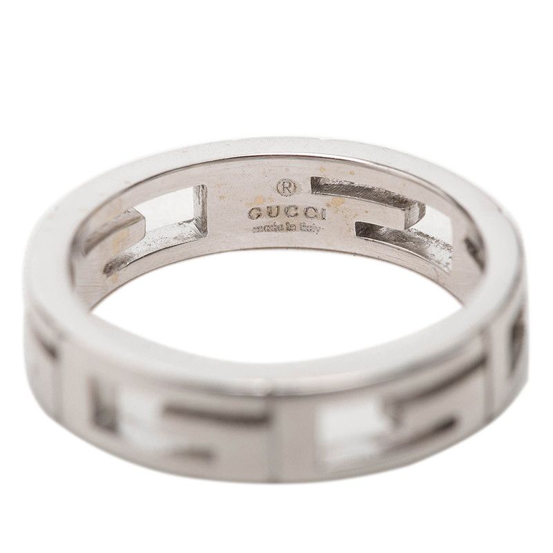 Gucci Logo Ring 11 18k White Gold 750 — view 6
