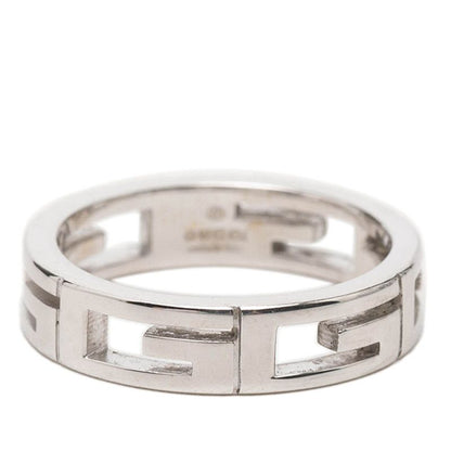 Gucci Logo Ring 11 18k White Gold 750