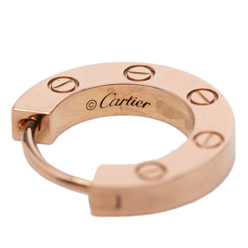 Cartier Love Hoop Earrings One Side Only 18k Pink Gold — view 3