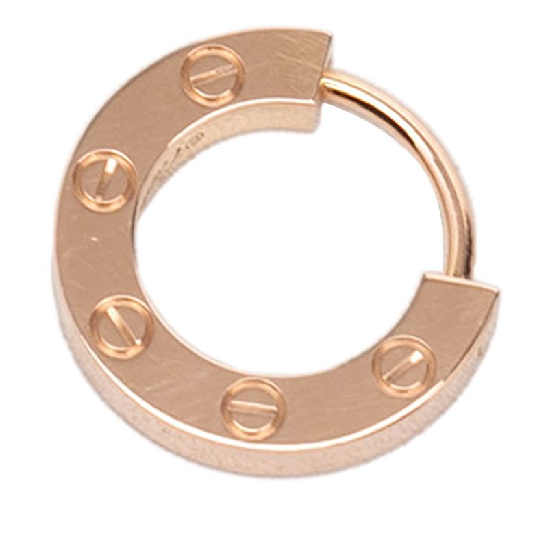 Cartier Love Hoop Earrings One Side Only 18k Pink Gold — view 2