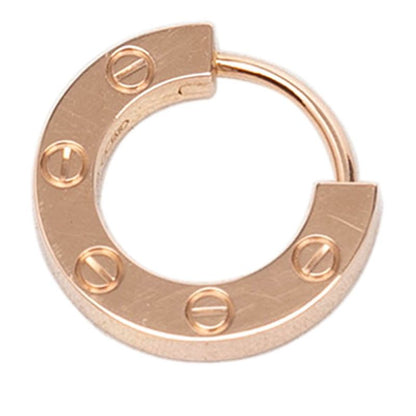 Cartier Love Hoop Earrings One Side Only 18k Pink Gold