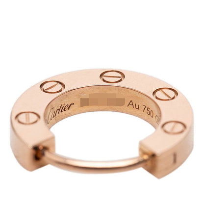 Cartier Love Hoop Earrings One Side Only 18k Pink Gold — view 4