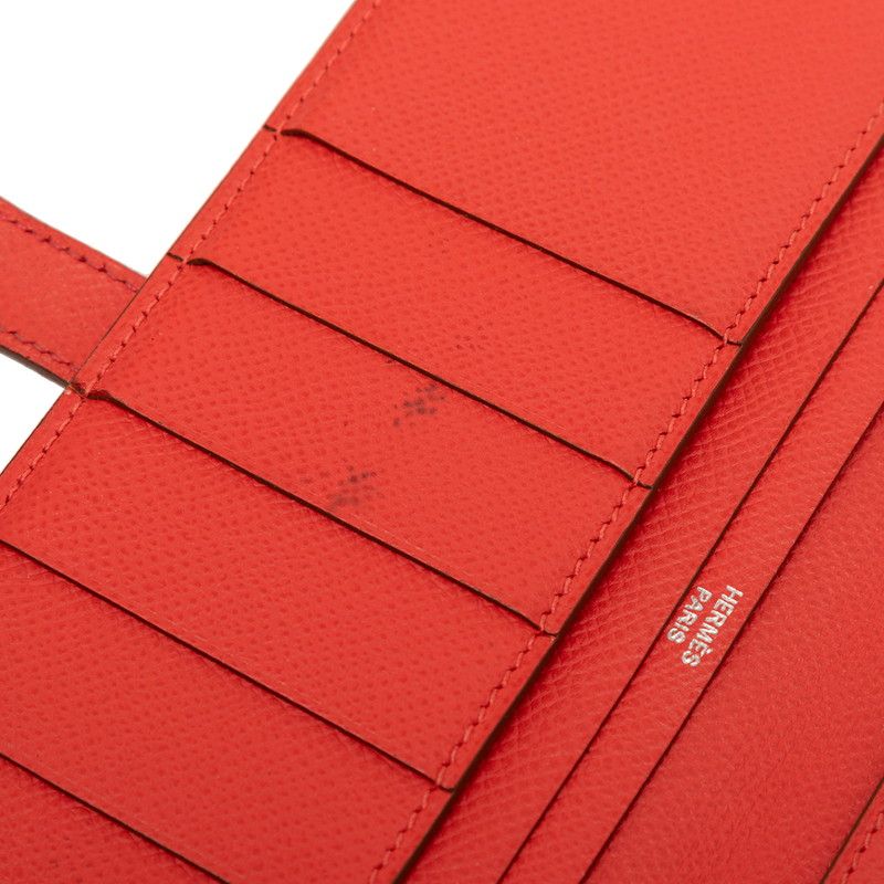 Hermes Bearn Souffle Wallet Rose Gyople Red Veau Epsom — view 5
