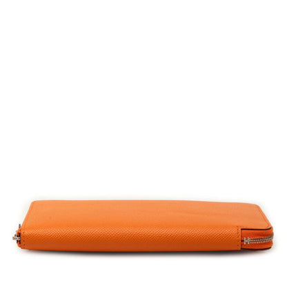 Hermes Azap Integral Zip Around Wallet Orange Veau Epsom — view 3
