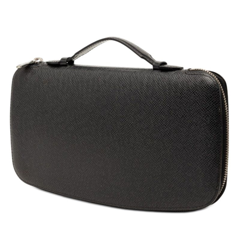 Louis Vuitton Taiga Organizer Zip Around Wallet Black Leather — view 2