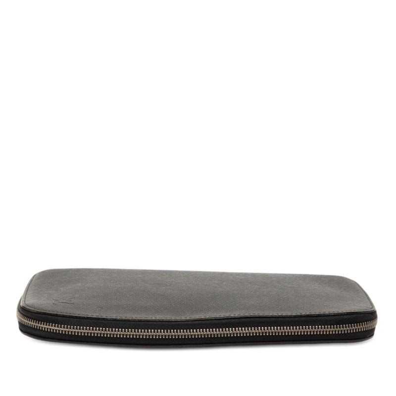 Louis Vuitton Taiga Organizer Zip Around Wallet Black Leather — view 3