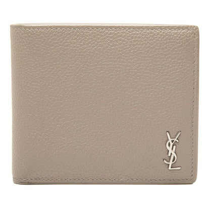 Saint Laurent Tiny Cassandra YSL Logo Bifold Wallet Beige Leather