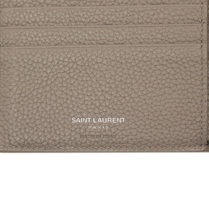 Saint Laurent Tiny Cassandra YSL Logo Bifold Wallet Beige Leather — view 6