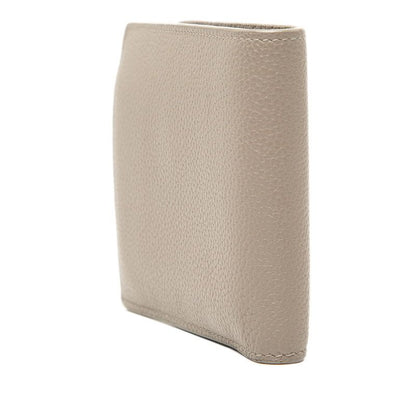 Saint Laurent Tiny Cassandra YSL Logo Bifold Wallet Beige Leather — view 2