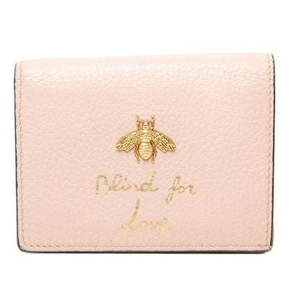 Gucci Animalier Bifold Wallet Pink Leather