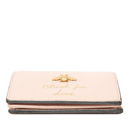 Gucci Animalier Bifold Wallet Pink Leather — view 3