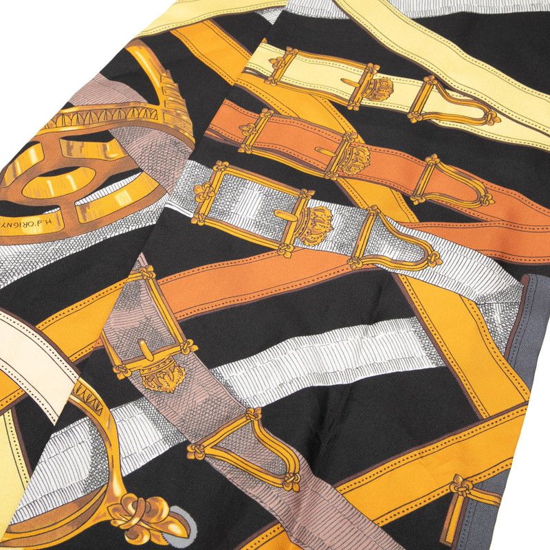 Hermes Maxi Twill Cavalcadour Scarf Black Multicolor Silk — view 2